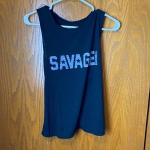 Savage barbell medium criss cross tank